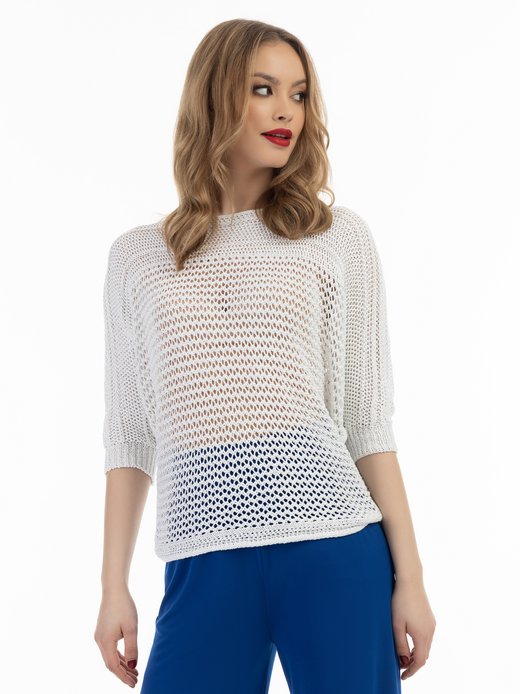 Damen Weitmaschiger Strickpullover