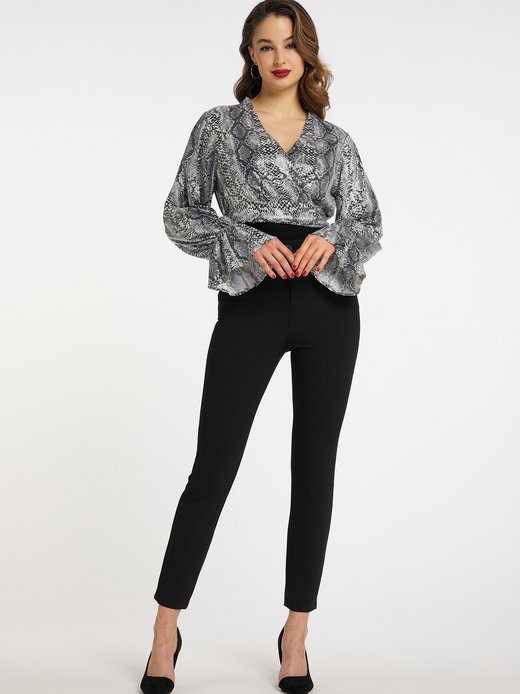 Damen Wickelbluse mit Pailletten