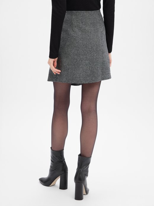 Damen Wickelrock mit Wollanteil