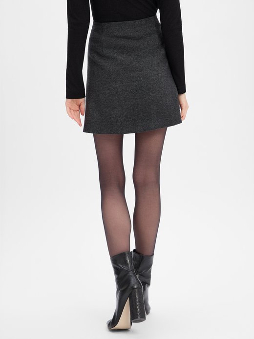 Damen Wickelrock mit Wollanteil