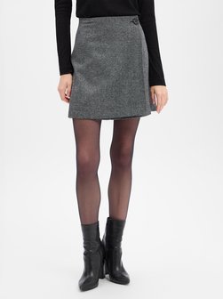 Damen Wickelrock mit Wollanteil