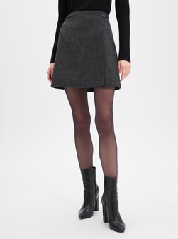 Damen Wickelrock mit Wollanteil