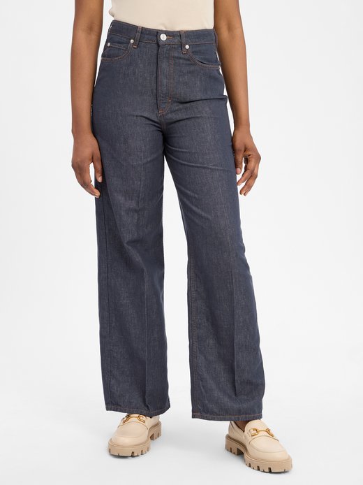 Damen Wide Fit Jeans mit Leinen-Anteil - Tolva Long