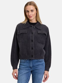 Artikelbild Damen Winter-Strickjacke von Amber & June in anthrazit grau uni