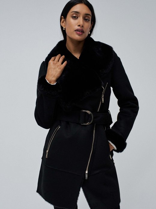 Damen Wintermantel - Long Shearling