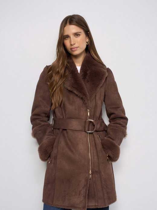Damen Wintermantel - Long Shearling