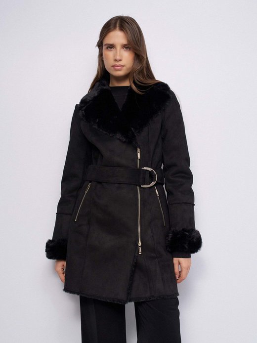 Damen Wintermantel - Long Shearling