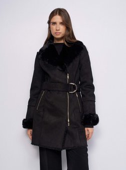 Damen Wintermantel - Long Shearling