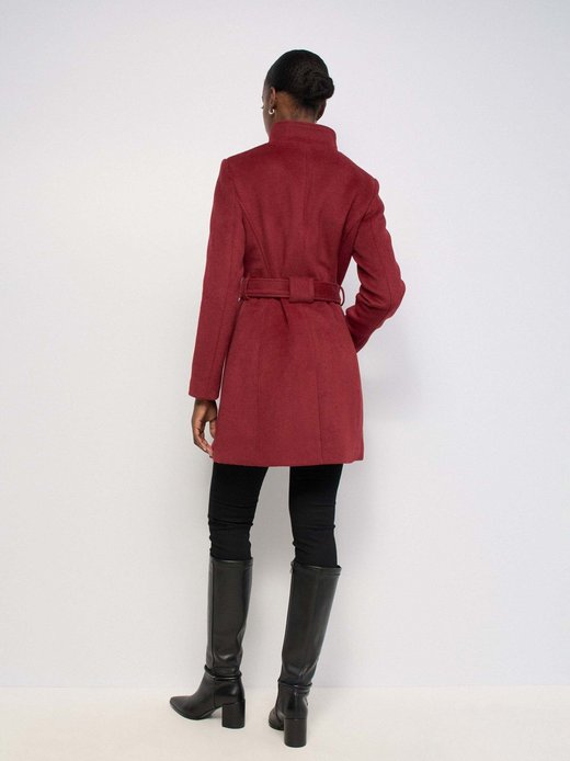 Damen Wollmantel - Button Detail