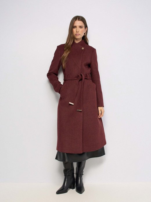 Damen Wollmantel - Peacoat With Belt