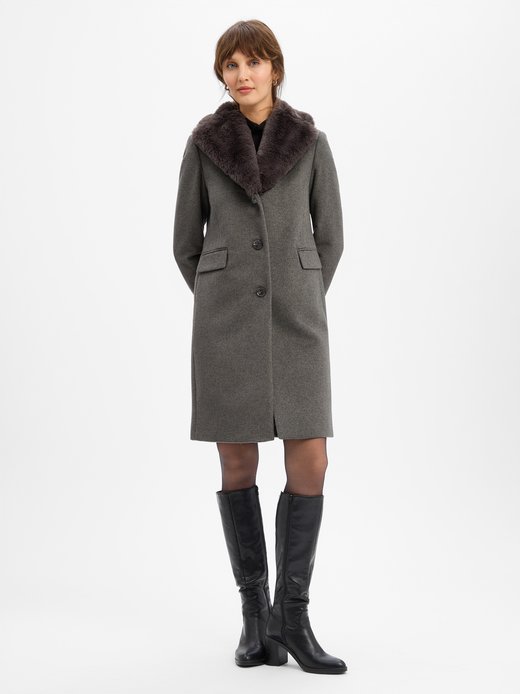 Damen Wollmantel mit Cashmere-Anteil