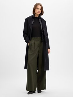 Damen Wollmantel mit Stepp-Inlay