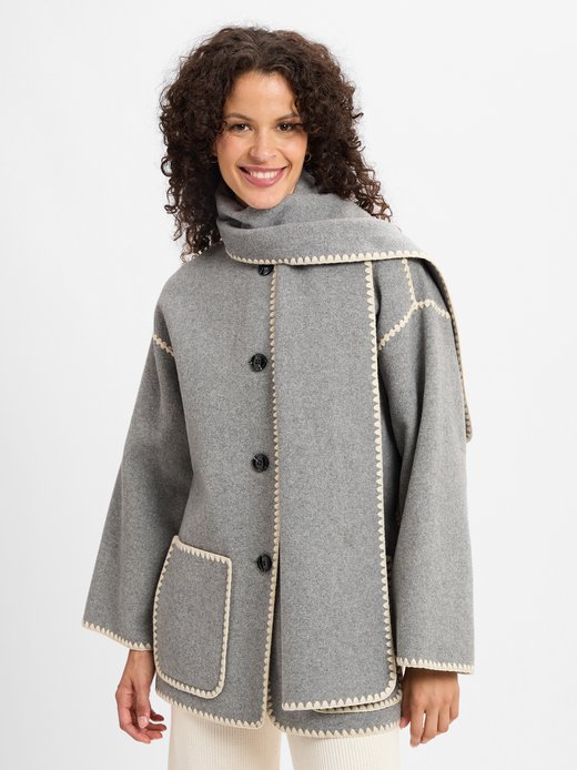 Damen Wollmantel mit Wollanteil