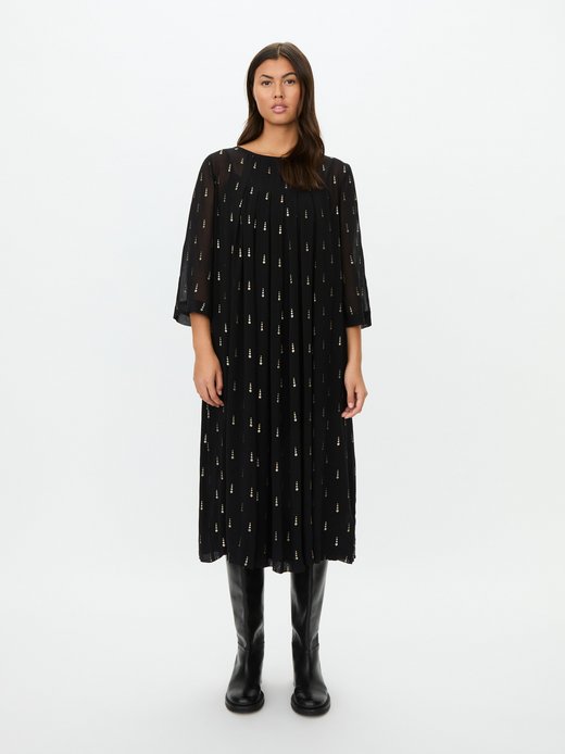 Damen mittellanges Blusenkleid mit langen Ärmeln