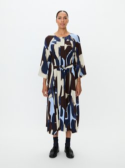 Damen mittellanges Blusenkleid mit langen Ärmeln