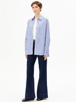 Damska bluzka koszulowa - Stripe Loose