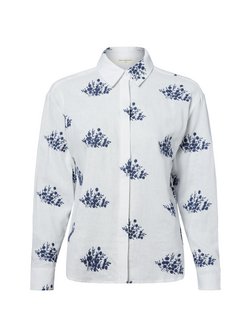 Damska bluzka koszulowa z zawartością lnu - MSCHRyan Conella