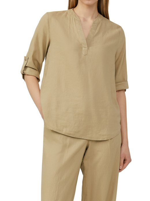 Damska bluzka tunika z zawartością lnu