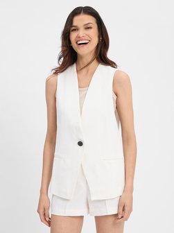Damska kamizelka garniturowa z zawartością lnu - Willow
