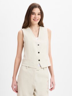 Damska kamizelka garniturowa z zawartością lnu