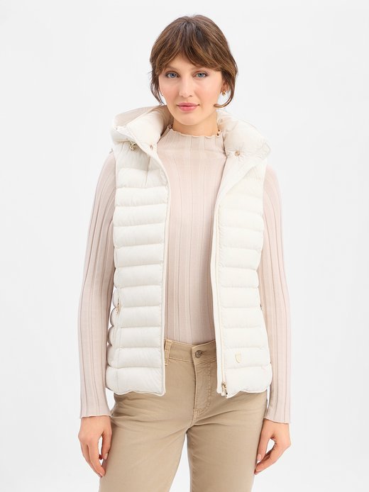 Damska kamizelka pikowana - Włochy Kaptur