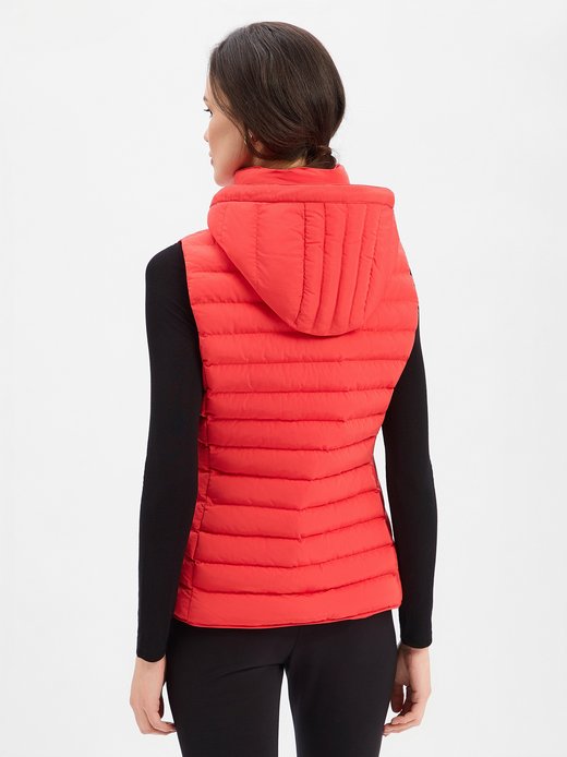 Damska kamizelka pikowana - Włochy Kaptur