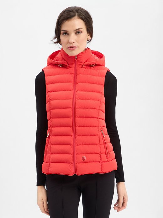 Damska kamizelka pikowana - Włochy Kaptur