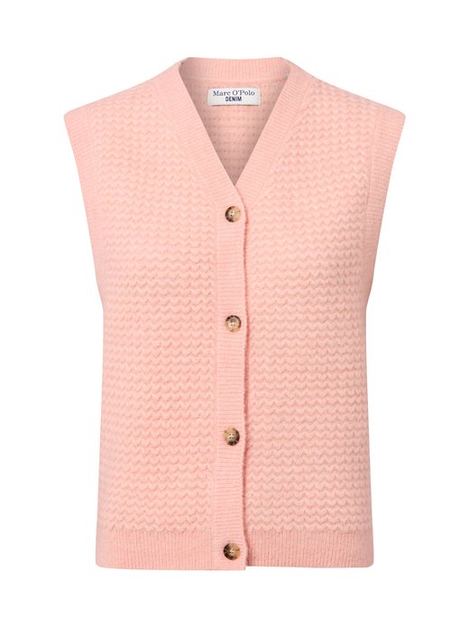 Damska kamizelka z dzianiny z wełną dziewiczą i alpaką