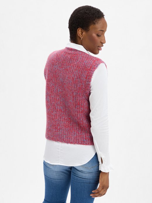 Damska kamizelka z dzianiny z zawartością alpaki - East