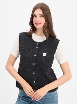 Damska kamizelka z dzianiny z zawartością alpaki - East