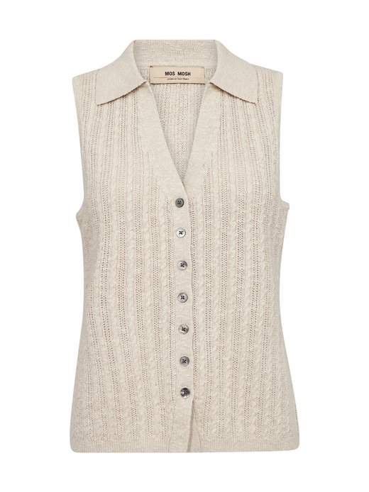 Damska kamizelka z dzianiny z zawartością jedwabiu - MMRinja Marisol