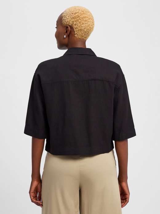 Damska kurtka pudełkowa z zawartością lnu