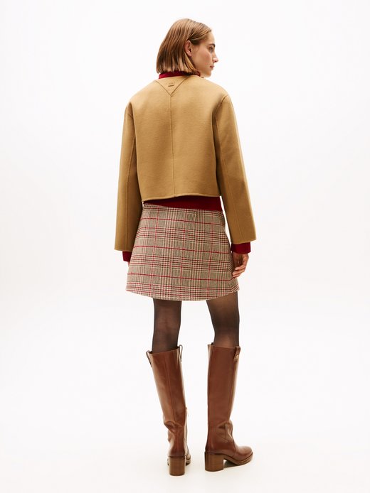 Damska kurtka pudełkowa z zawartością wełny