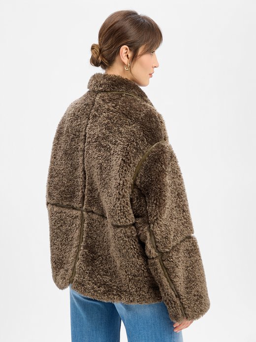 Damska kurtka ze sztucznego futra - Amia