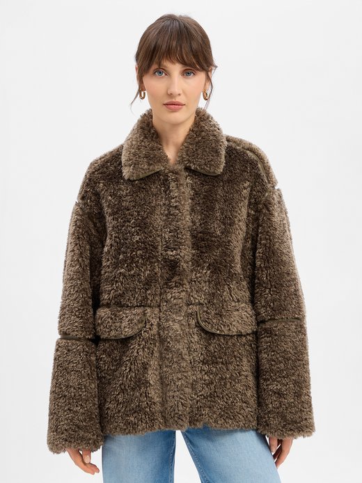 Damska kurtka ze sztucznego futra - Amia