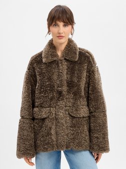 Damska kurtka ze sztucznego futra - Amia