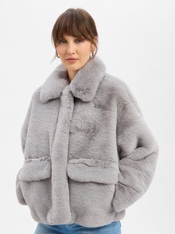 Damska kurtka ze sztucznego futra - Carly