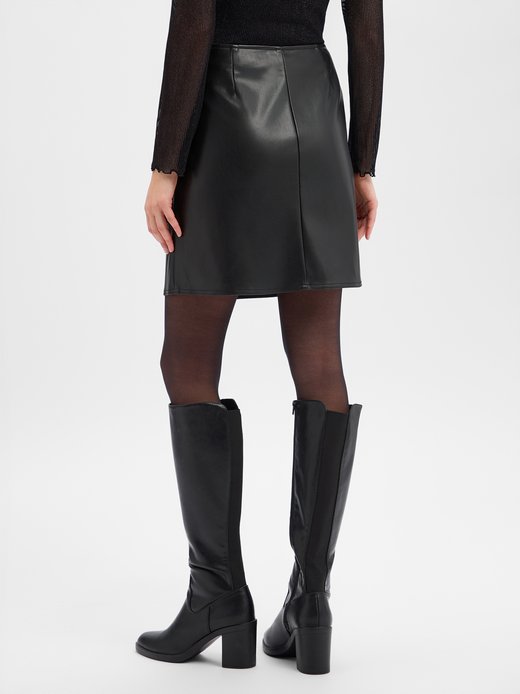 Damska spódnica ze sztucznej skóry - Reana cosmic