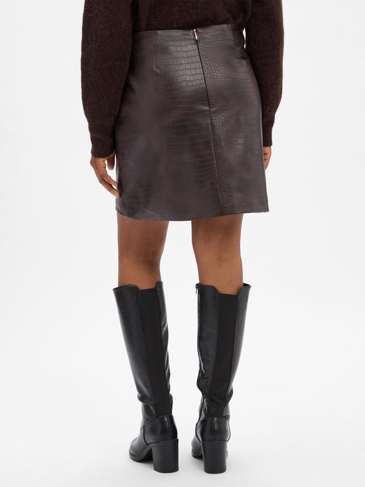 Damska spódnica ze sztucznej skóry - Saron