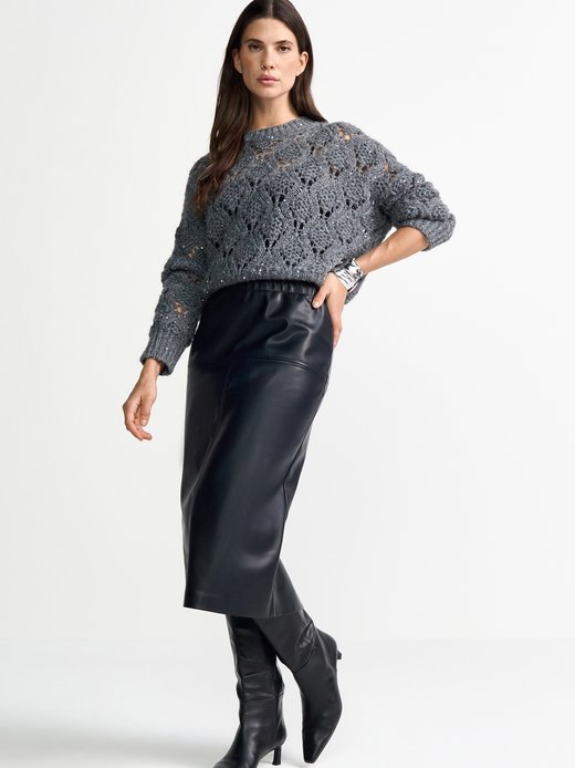 Damska spódnica ze sztucznej skóry