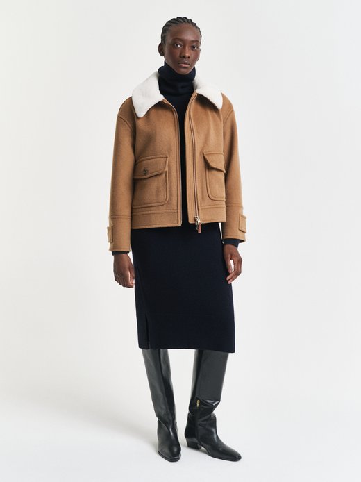 Damska sukienka z dzianiny wełnianej z zawartością kaszmiru