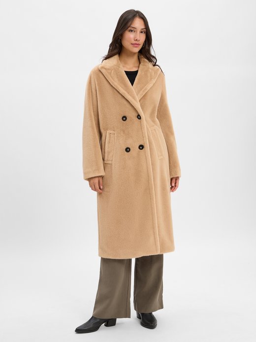 Damski płaszcz z pluszowego futra