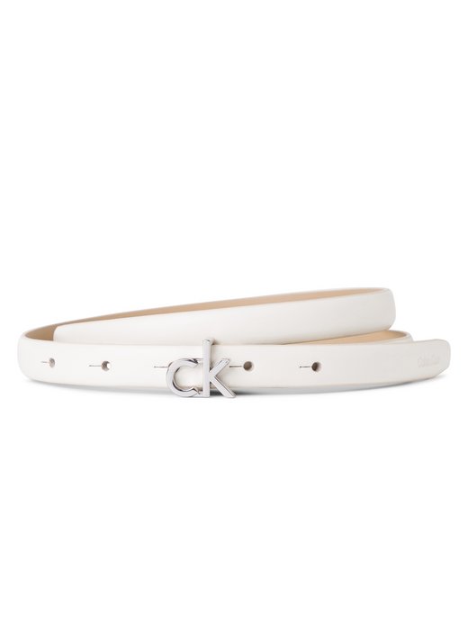 Damski pasek ze skóry nappa - CK Buckle Skinny Belt