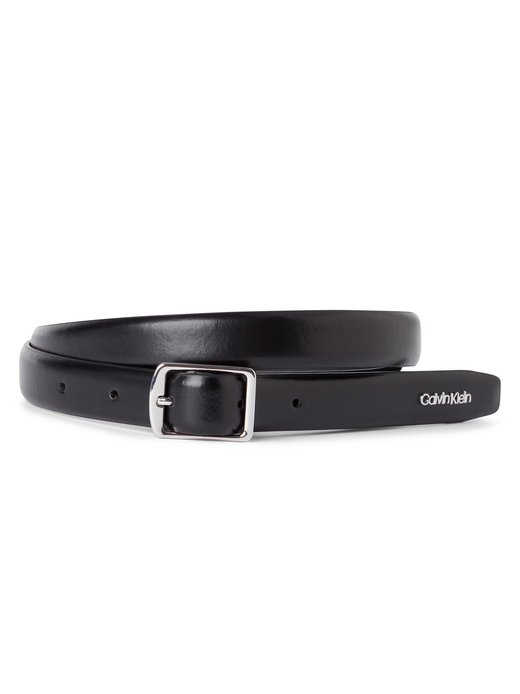 Damski pasek ze skóry nappa - Slim Square Buckle Belt