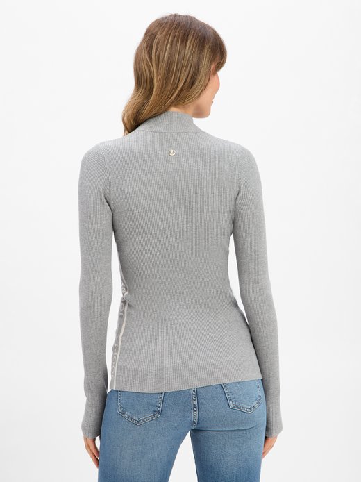 Damski sweter w prążek - Koni