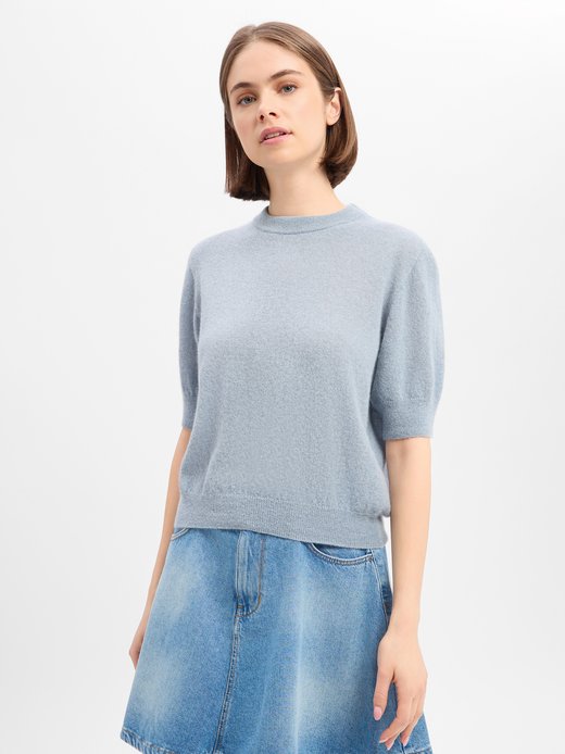 Damski sweter z dzianiny z alpaką i wełną - Sanidy