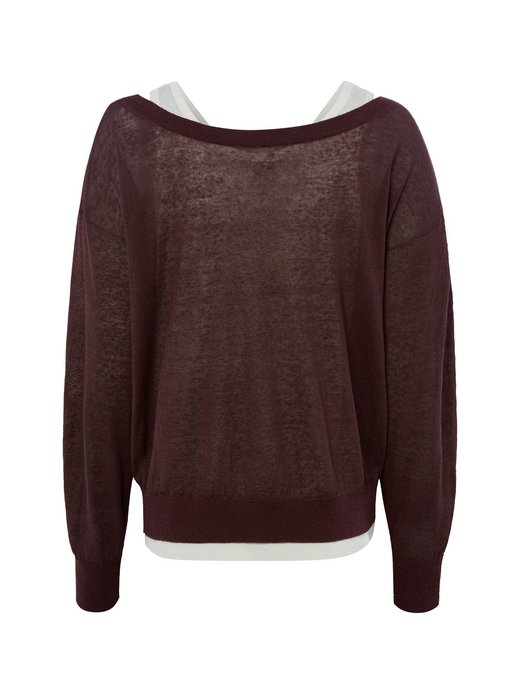 Damski sweter z dzianiny z dodatkiem lnu - Fulipanox