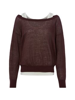 Damski sweter z dzianiny z dodatkiem lnu - Fulipanox