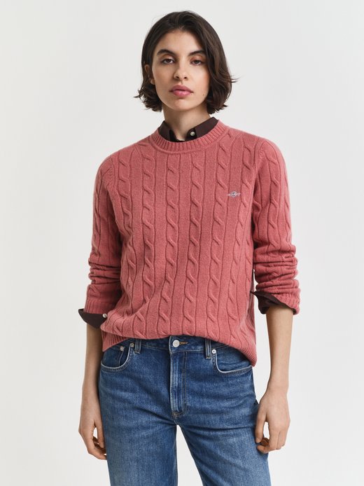 Damski sweter z dzianiny z wełny jagnięcej