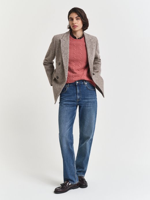 Damski sweter z dzianiny z wełny jagnięcej